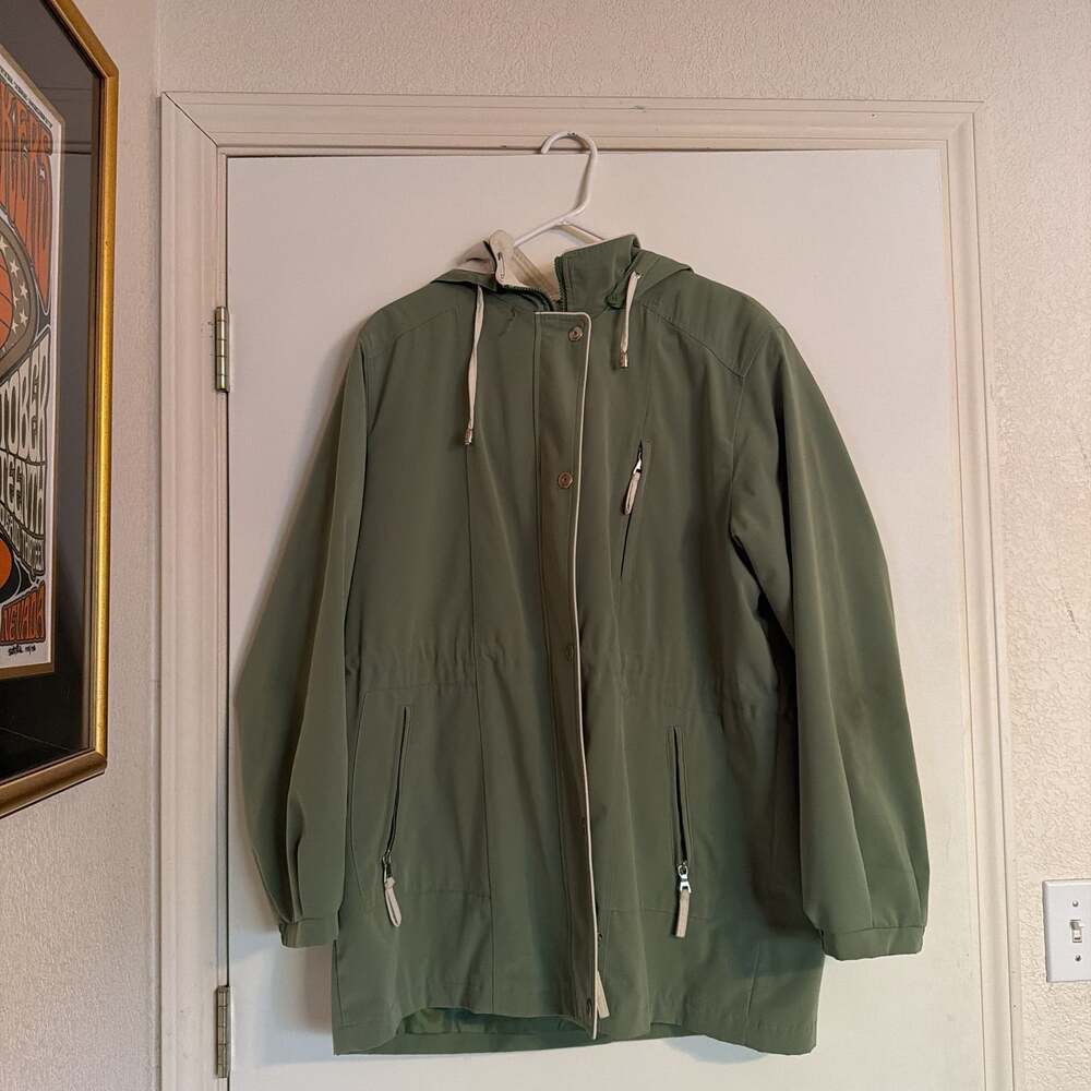 Sebby Collection Hood Water-Resistant Anorak Jacket